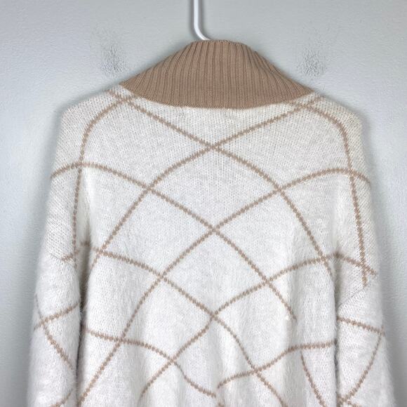 Listicle Fuzzy Sweater Knit Mock Neck Sweater Pullover Long Sleeve Soft Large - Picture 6 of 9